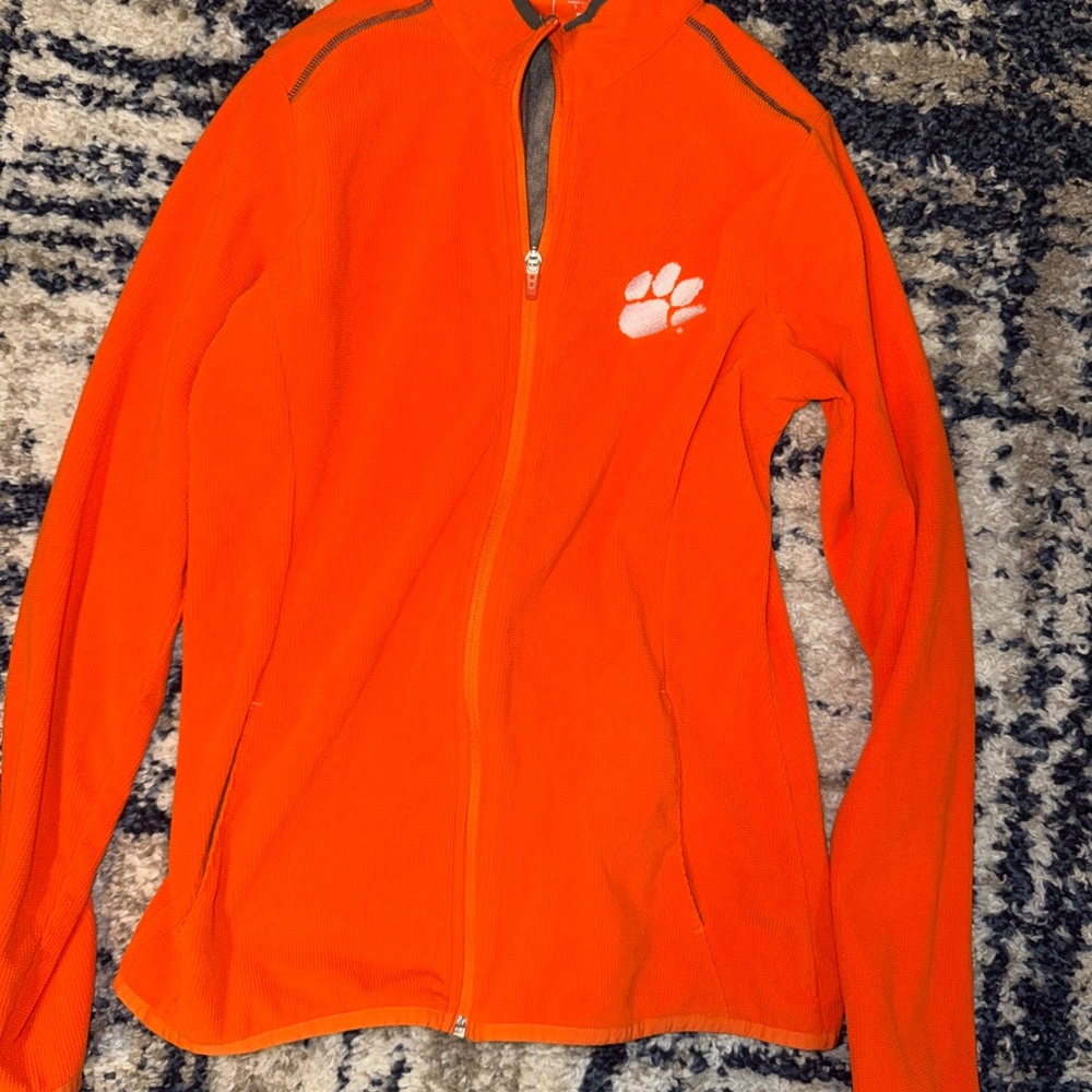 Clemson Orange Full-Zip Jacket with Paw Print